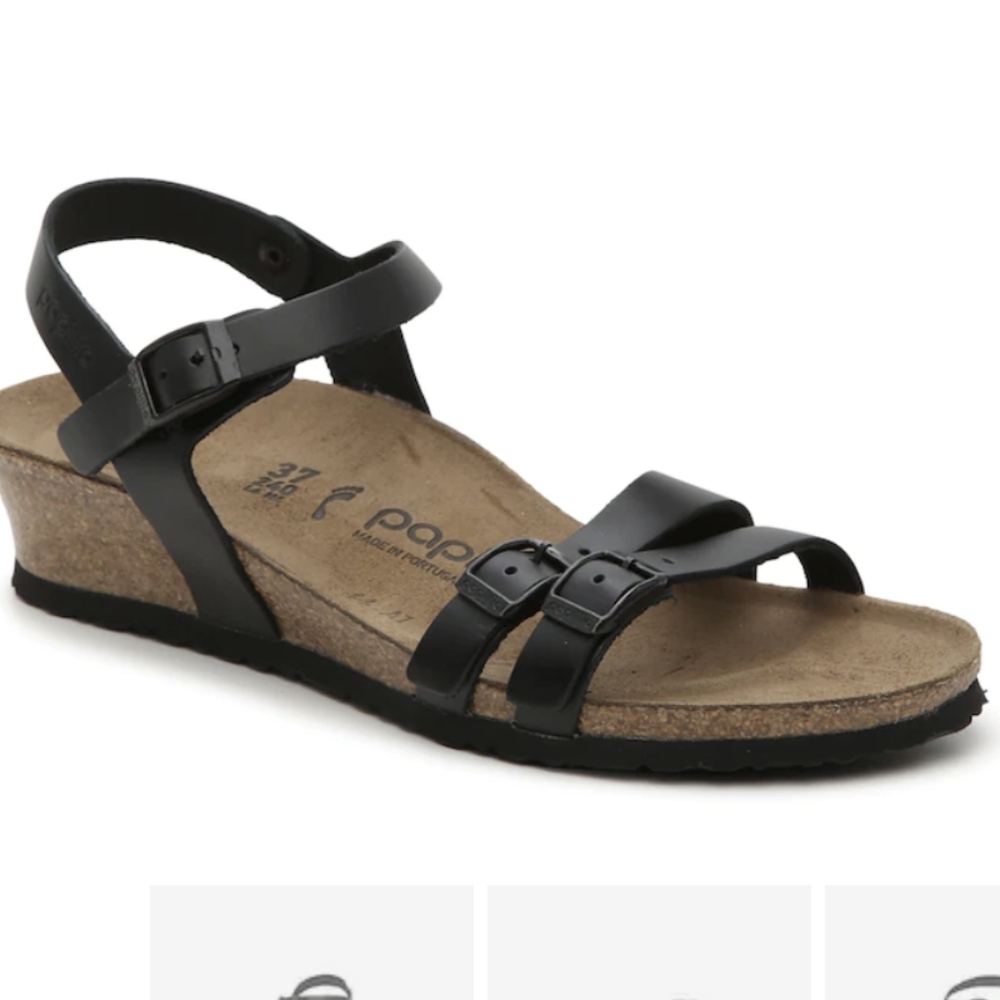 Papillio Lana black leather by Birkenstock